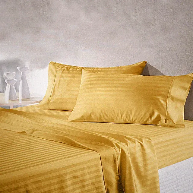 100% Cotton 1000 Thread Count Gold Stripes Select Sheets OR Duvet Covers
