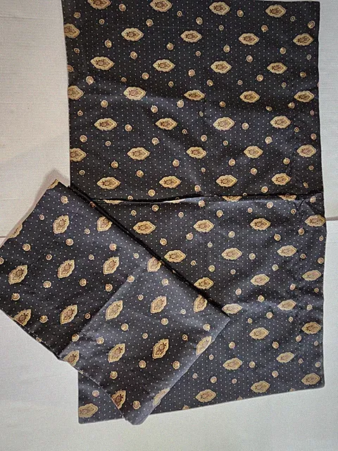 2 Ellison King Sz Pillow Shams Black Gold USA Made XL 42x25 Cotton Blend UNUSED