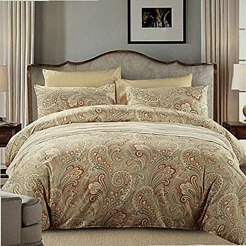 Duvet Cover Set Size Gold Boho Paisley Bedding Set 1 Duvet King Paisley Gold