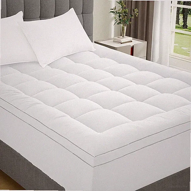 Extra Thick Pillow Top Mattress Pad for Back Pain Relief - Deep Pocket Fitted