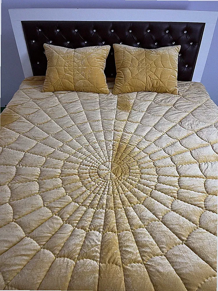 Gold velvet quilt king velvet blanket velvet comforter queen bedding set