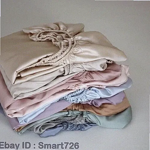 High End Mulberry Silk Fitted Sheet with Elastic Bands Full Around Bed Cover