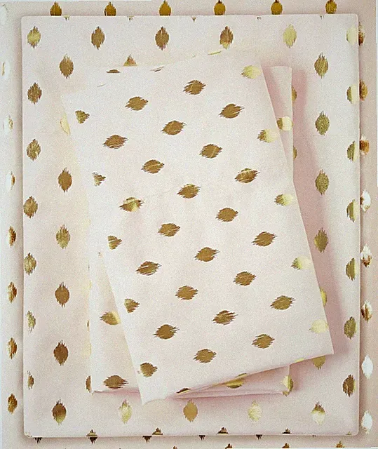Intelligent Design Queen Blush/Gold Microfiber 4 Piece Sheet Set