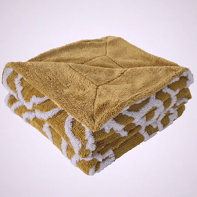 Jacquard Sherpa Throw Blanket Fleece Blanket Plush Soft Warm Fuzzy Reversible
