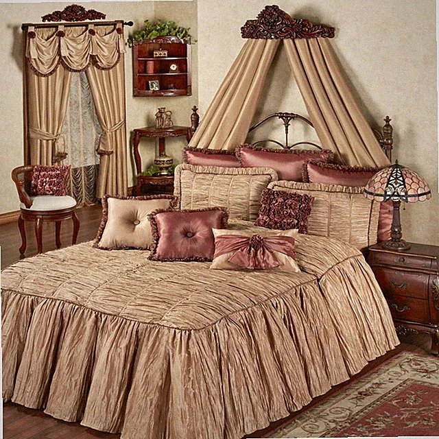 Majesty Golden Honey Grande Oversized Shirred Bedding Full Bedspread