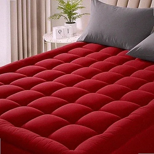 Mattress Pad Pillow Size Pillow Top - Extra Thick Padded Mattress Pad King Red