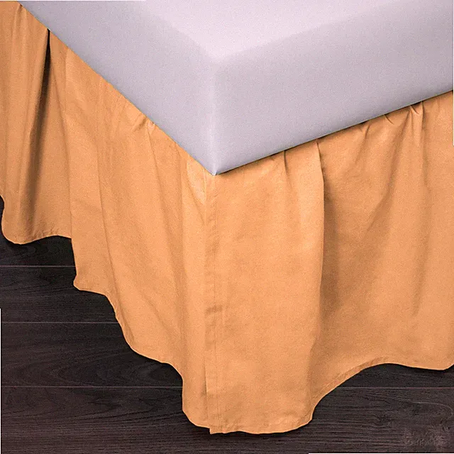 New Brighton Golden Yellow Cotton 3 Piece Tuck In Bed Skirt by Quiltbay