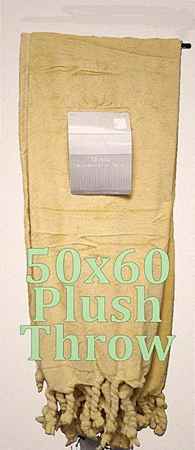 "NEW"Decorative Throw Blanket Gold 50x60” Textured Polyester