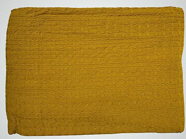 New - Oversized 80”x60” Waffle Weave Bed Throw - Gold