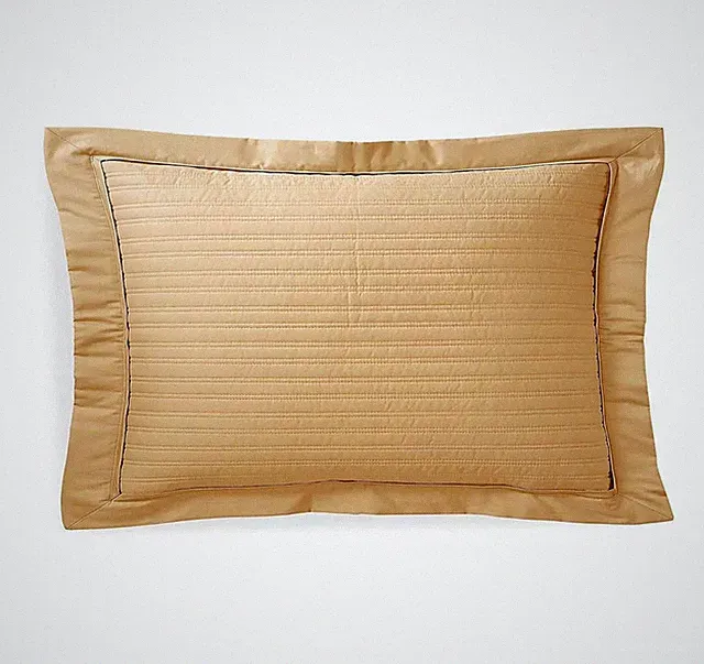Ralph Lauren Reed Pillow sham Polished Bronze Gold Standard New $130