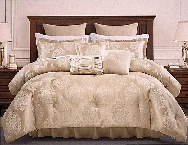 Sterling Creek 7-Piece Luxury Traditional Jacquard Medallion Comforter Set