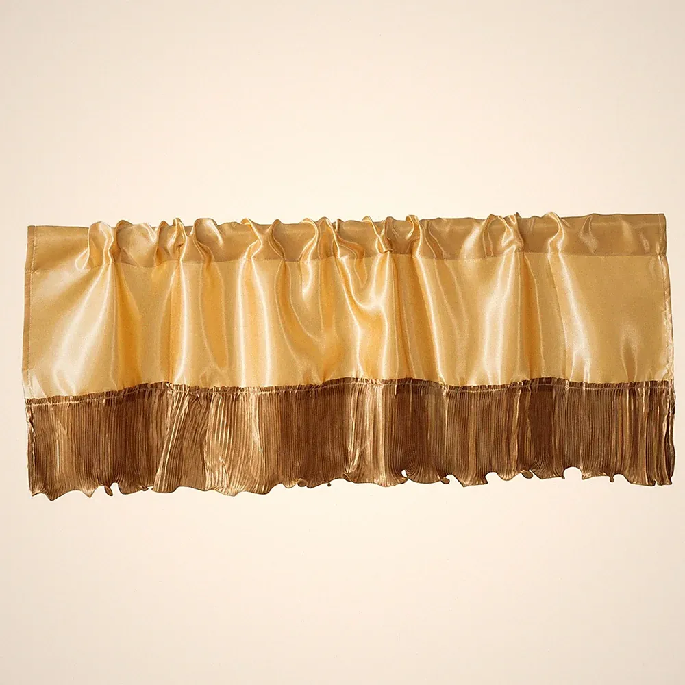 Tache Satin Gold Caramel Latte Platform Tailored Dust Ruffle 14" Bed Skirt