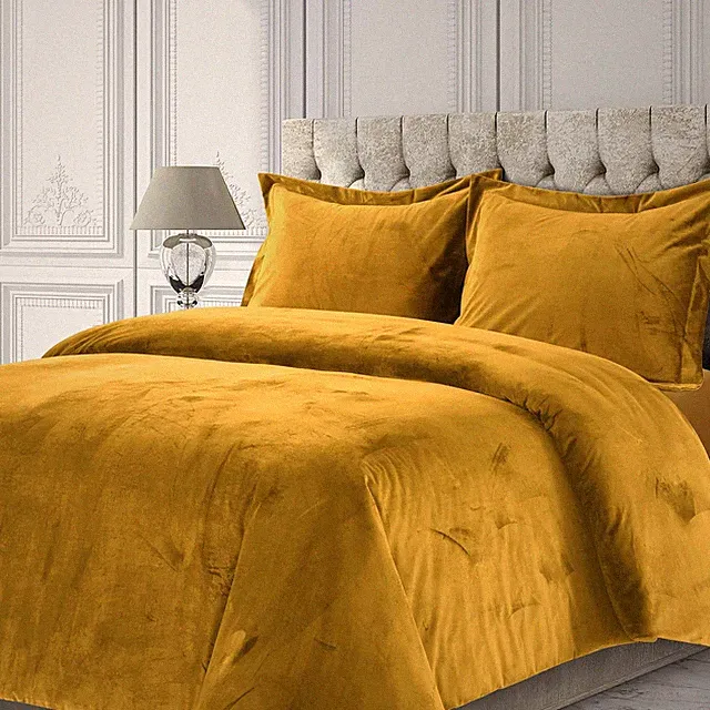 Velvet Duvet Cover Queen Oversized 3 Piece Set with 2 Shams, 260-GSM Luxury Plus