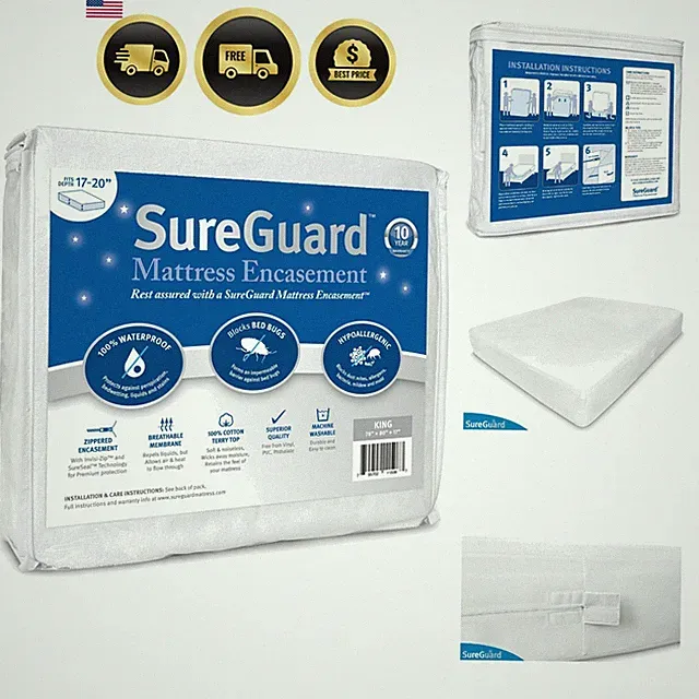 Waterproof Bed Bug Proof Mattress Encasement King 17-20 Inch Deep